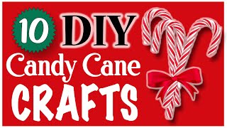 10 EASY Candy Cane Crafts 🎄 CHRISTMAS DIY  Dollar Tree DIY [upl. by Farrish]