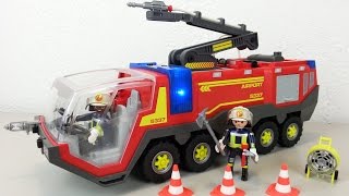 Playmobil Flughafenlöschfahrzeug 5337 auspacken seratus1 Feuerwehr Neuheit 2016 [upl. by Cl]