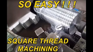 Square thread machining  Manual Lathe [upl. by Anilev]