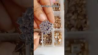 Stone Earrings Making Earrings jewellery viralreels viralshorts shortsfeed viralvideo [upl. by Ahsimrac]