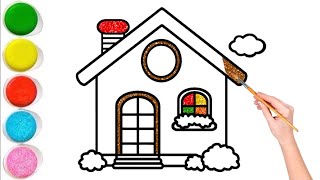 How to draw Beautiful Colorful House 🏡  Easy Drawing Tutorial Step by Step for Kids and Toddlers [upl. by Netsriik411]