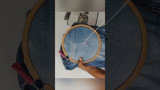 Stitch and thread to repair ripped jeans  Fix Holes in Jeans Repair Ripped and Jeans Leg Area [upl. by Noedig]