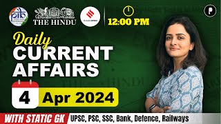 4 April Current Affairs 2024  Daily Current Affairs  Current Affairs Today [upl. by Naoj]