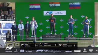 Indian anthem🇮🇳Jehan daruvala wins F2 race [upl. by Adnolaj]