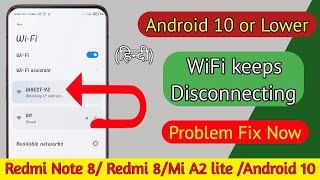 Android 10 WiFi Keeps Disconnecting Problem Fixed  Fix Redmi Note 8 WiFi Problem Hindi [upl. by Yengac]