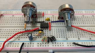 LM741 overdrive pedal on breadboard [upl. by Bornstein]