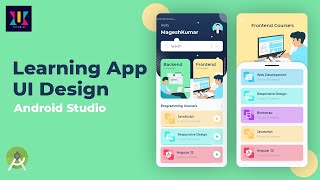 Android UI Design Tutorial  Modern Learning App UI Design  UiUX Tutorial [upl. by Urien]