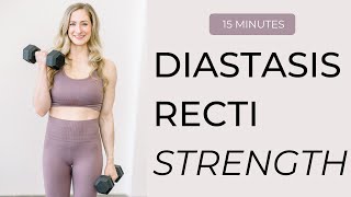 Diastasis Recti Strength Workout  full body with dumbbells  safe for diastasis recti Csection [upl. by Boor]