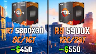 RYZEN 7 5800X3D vs RYZEN 9 5900X  Test in 5 Games  1440p [upl. by Auqinahs5]