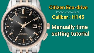 Citizen EcoDrive H145 manually time setting tutorial  TrendWatchLab [upl. by Alf]