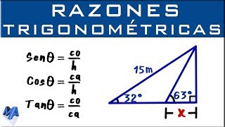 Razones trigonométricas  Aplicación con dos triángulos  Ejemplo 2 [upl. by Alegnatal592]