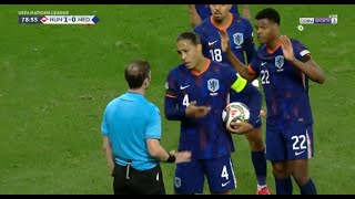 Virgil Van Dijk Red Card Hungary vs Netherlands [upl. by Windy]