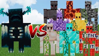 WARDEN vs ALL GOLEMS  Minecraft Mob Battle [upl. by Saidee]