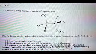 The perspective formula of isoleucine an amino acid provided below HOOC CH CCH3 Draw the Newman pr [upl. by Sucramad]