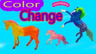 Breyer COLOR CHANGE Horses DIY Paint Craft Fun Honeyheartsc Video [upl. by Saimon]