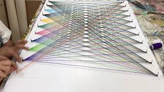 Making of colourful geometric art with colourful strings [upl. by Atinra]