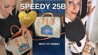 Louis Vuitton Speedy Comparison 25 vs 30 What is the best size  What fit in my Speedy 25 [upl. by Gnous]