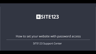 SITE123  How to set your website with password access [upl. by Seuqirdor]