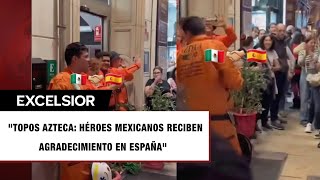 ¡Humanismo mexicano Ovacionan a Topos Azteca por su labor tras el paso de la DANA en Valencia [upl. by Anawik]