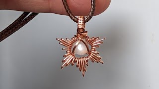 Star  Sun  Snowflake Cabochon Wire Wrapped Pendant Tutorial [upl. by Zerk]