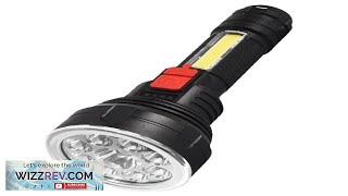 Portable 9LEDCOB 800LM Dual Light Source Flashlight Builtin 1200mAh Battery USB Review [upl. by Saudra]