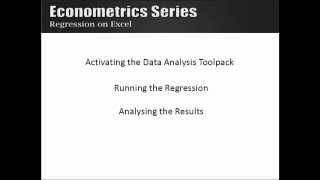 Regression on Excel [upl. by Enairda]