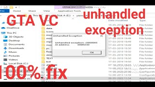 GTA VICE CITY pc Unhandled exception fix 2020  EASY WAY [upl. by Aratahs]