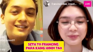 LATEST UPDATE FRANCINE DIAZ AT SETH FIDELINE NAGKULITAN SA IG LIVE NI CHIN 😍 [upl. by Eldwen]