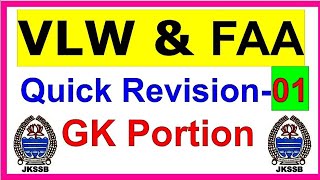 Quick Revision01  VLW amp FAA  GK Portion [upl. by Klapp]