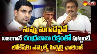 Macherla MLA Pinnelli Ramakrishna Reddy Challenge to Nara Lokesh  Chandrababu Naidu SakshiTV [upl. by Akenn]