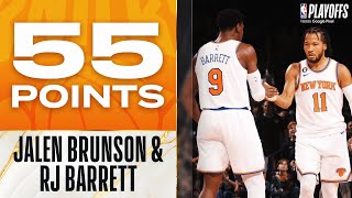 Jalen Brunson 29 PTS amp RJ Barrett 26 PTS Combine for 55 Points In Knicks Game 4 W [upl. by Oyam649]