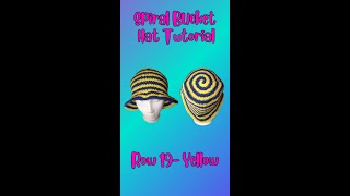 Crochet Spiral Bucket Hat Tutorial Brim Row 19 Yellow [upl. by Onavlis795]