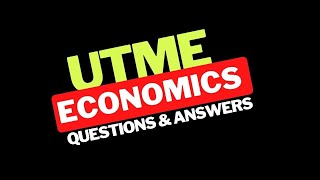 JAMB ECONOMICS QUESTIONS amp ANSWERS [upl. by Guerin]