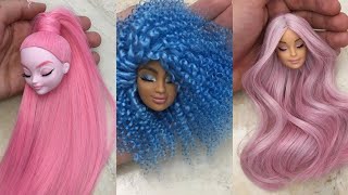 Barbie Doll Makeover Transformation  DIY Miniature Ideas for Barbie  Wig Dress Faceup and More [upl. by Icam759]