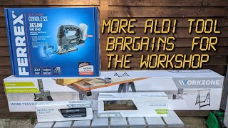 New Aldi tool haul Ferrex 20v cordless jigsaw trestle tables and more [upl. by Medorra]