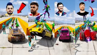 Youtubers Cars vs 100 Peoples 1 😱 BeamNGDrive  GTA 5 gta [upl. by Lseil900]