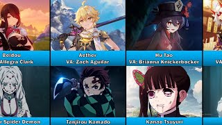 Genshin Impact Demon Slayer Same Voice Actors ENGLISH [upl. by Nnyroc]