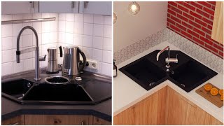 Most stunning latest Kitchen corner sink design for small but elegant kitchens [upl. by Eniowtna]