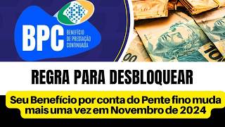 Regra para desbloquear pagamento do BPC LOAS no pente fino do inss em 2024 Mudou agora em novembro [upl. by Meridel]