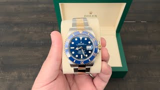 We Take a Look At the Rolex quotBluesyquot Two Tone Submariner with Blue Dial 126613LB [upl. by Rochester]