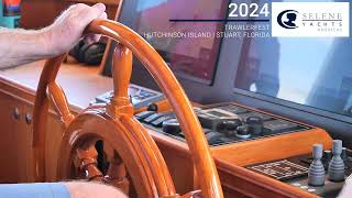 Selene 60 Classic Yacht Underway and Docking w Drone View  TrawlerFest Stuart Florida 2024 [upl. by Wei]