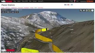 Passo Stelvio  Strava Segment Fly Through on VeloViewer [upl. by Neeluj]