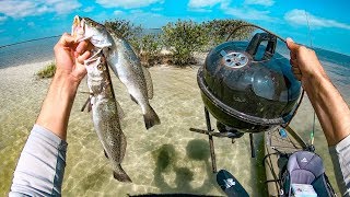 Trout Catch and Cook on Micro Private island [upl. by Amliv]