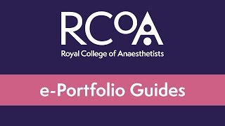 RCoA ePortfolio Guide Updating your CV [upl. by Sperling]