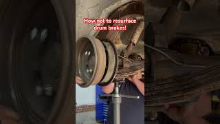 How not to resurface drum brakes mechanic cars 57chevy viralvideo funny carbrake autorepair [upl. by Sauder85]