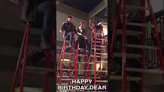 Misha Collins Jared Padalecki amp Jensen Ackles singing happy birthday [upl. by Aserehc]