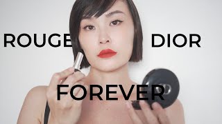 NEW Dior Rouge Forever 2022  Transfer Proof Lipstick Shade Swatch and Review [upl. by Airdnaxela]