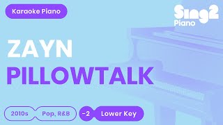 ZAYN  Pillowtalk Lower Key Karaoke Piano [upl. by Lindly]