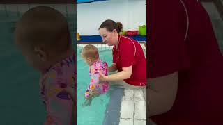 Lulu 16 Months Safety Turns Underwater babyswimming  swimlessons swimclass [upl. by Akere]