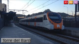 Rodalies Barcelona  Torre del Baró R3  R4  R7  R12  Renfe Civia  447 [upl. by Flam]